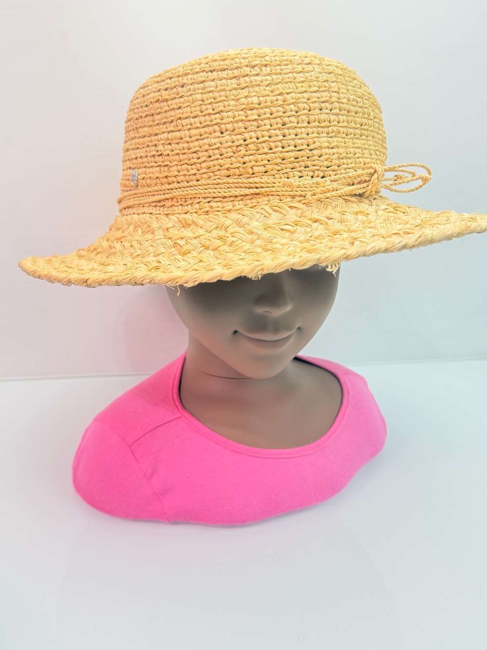 Helen Kaminski Australia Raffia Wide Brim Sun Hat Natural Handmade Madagascar